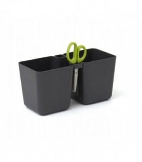 Ghiveci Decorativ De Flori – Dublu – Antracit – 2.5 L – 24.4x11x12 Cm – Twins Cube