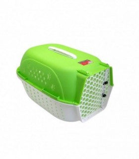 Cusca/geanta Pentru Transport Caine/pisica – Verk Group – Plastic – Verde Si Alb – 48x32x30 Cm