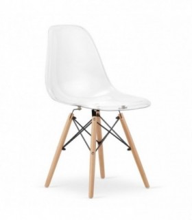 Scaun Stil Scandinav – Artool – Osaka – Policarbonat – Lemn – Transparent – 46x52x82 Cm
