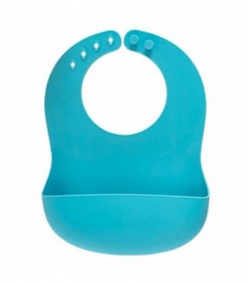 Bavetica Din Silicon Moale Cu Buzunar Colector Pentru Bebelusi – Reglabila – Albastra – Reer Eat`n Tidy 25033
