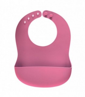 Bavetica Din Silicon Moale Cu Buzunar Colector Pentru Bebelusi – Reglabila – Roz – Reer Eat`n Tidy 25044