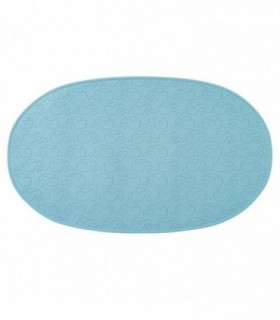 Covoras De Baie Antialunecare Cu Ventuze – Din Cauciuc Natural – Antibacterian – Oval – 42 X 25 Cm – Albastru – Myhappybath Mat – Reer