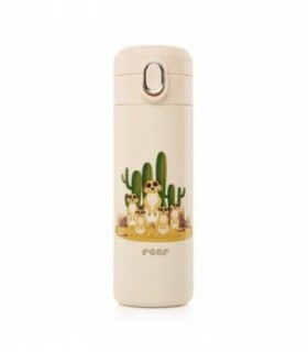 Sticla De Baut Cu Pai Din Silicon Pentru Copii – Din Otel Inoxidabil – 350ml – Alb-crem – Reer 90100