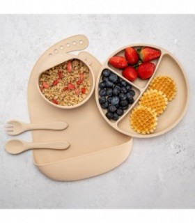 Set Diversificare – Appekids – 100% Silicon – Classic - Bubble Beige