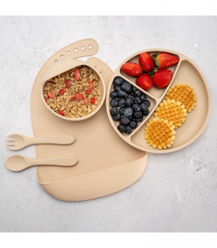 Set Diversificare – Appekids – 100% Silicon – Classic - Bubble Beige