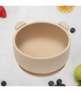 Bol Din Silicon Cu Ventuza – Appekids – The Little Bear - Bubble Beige
