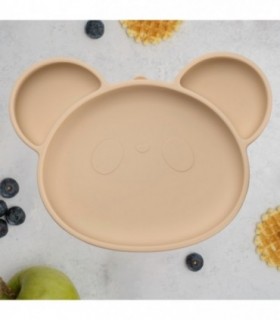 Farfurie Din Silicon Cu Ventuza – Appekids – Panda - Bubble Beige