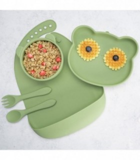 Set Diversificare – Appekids – 100% Silicon – Panda - Raw Green