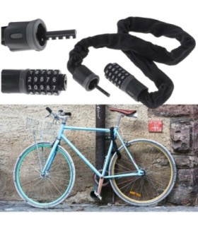 Antifurt Bicicleta – Dispozitiv De Blocare Biciclete – Cifru Cu 5 Digits – Lungime 90cm – Culoare Neagra