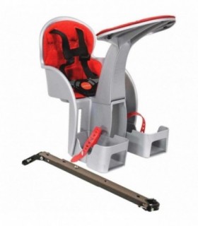 Scaun bicicleta copii SafeFront Clasic, Pozitie montare Centru, 15 Kg WeeRide Gri/Rosu