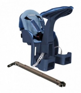 Scaun bicicleta copii SafeFront Deluxe, Pozitie montare Centru, 15 Kg WeeRide Denim