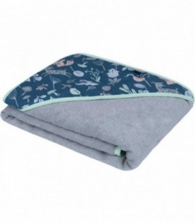 Prosop de baie cu gluga 100x100 cm Infantilo Padure Navy/Gri