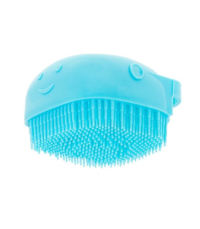 Perie Din Silicon Cu Dozator De Sampon Pentru Spalare Caini Sau Pisici – 7 – 5 X 7 – 5 Cm – Culoare Albastra