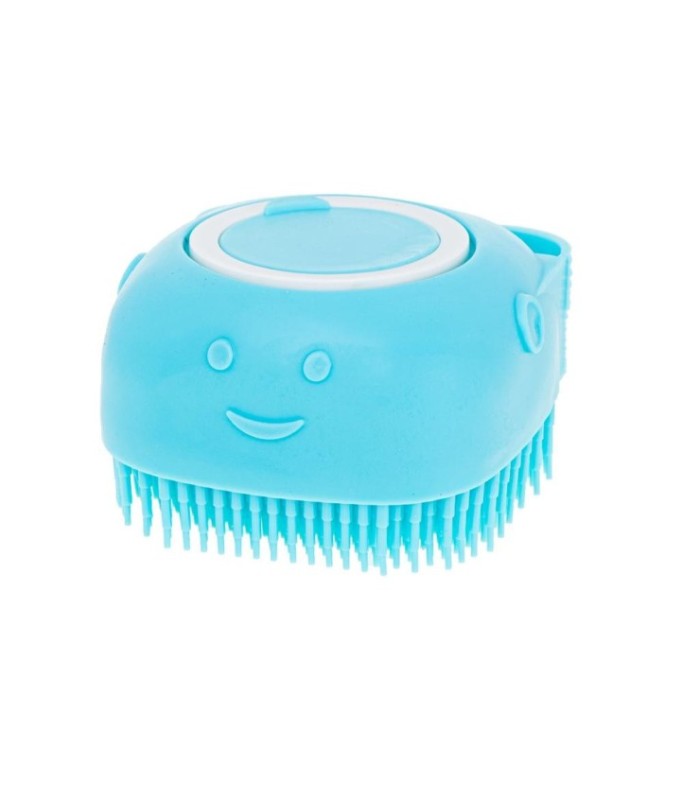 Perie Din Silicon Cu Dozator De Sampon Pentru Spalare Caini Sau Pisici – 7 – 5 X 7 – 5 Cm – Culoare Albastra
