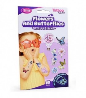 Set 65 tatuaje temporare tip autocolante Flori si Fluturi Tytoo