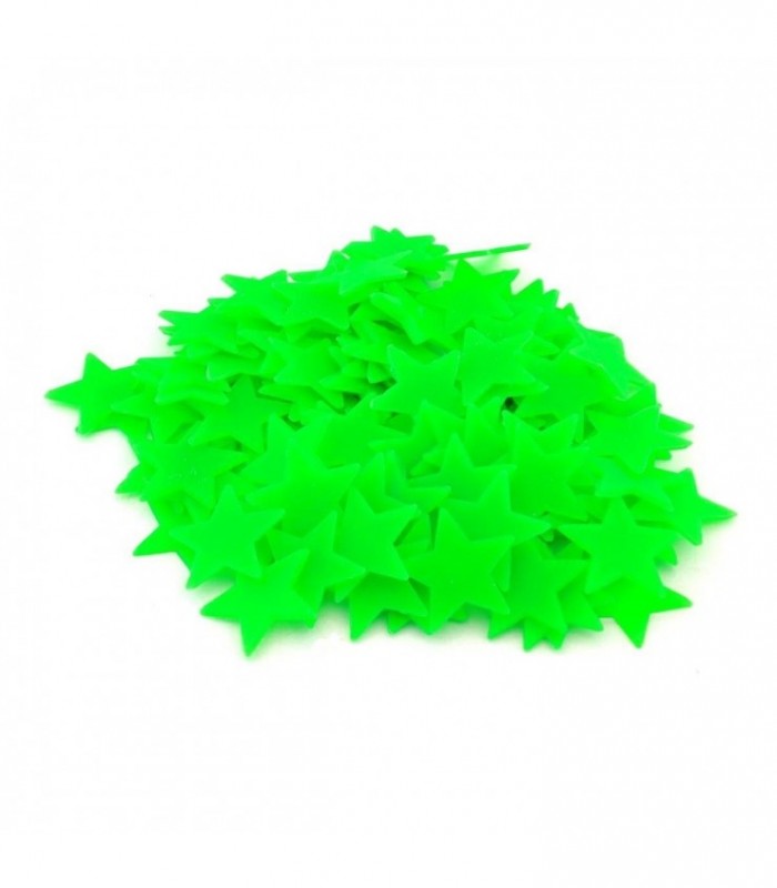 Set 100 stelute decorative Fluorescente care absorb lumina si stralucesc in intuneric
