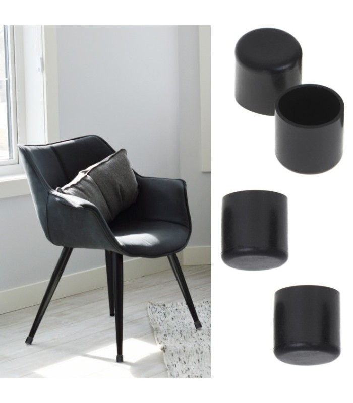 Set 4 Buc. Protectii Anti-zgarieturi Picioare Scaun – Diametru 19mm – Culoare Neagra
