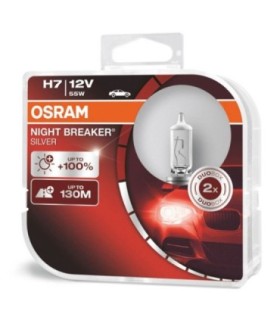 Set 2 Becuri Cu Halogen H7 12v Night Breaker Silver 100%