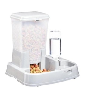 Distribuitor De Alimente Si Apa Pentru Animale – 2in1 – Culoare Alba