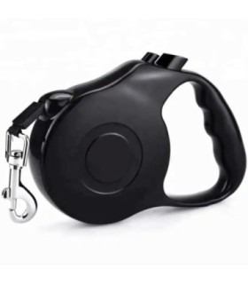 Lesa Retractabila Automata Cu Carabina Pentru Caini – Lungime Sfoara 5m – Culoare Neagra
