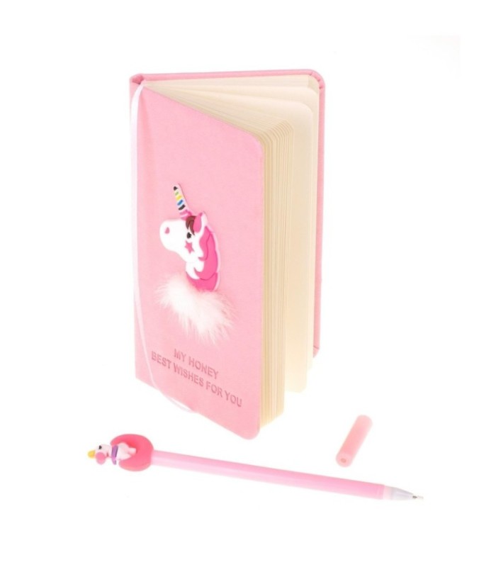 Set Cadou Pentru Copii – Caiet Cu Unicorn Finisat Cu Piele Ecologica Pix Cu Unicorn
