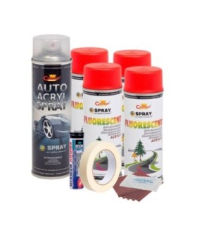 Kit Complet Reparatie Si Vopsire Jante Culoare Rosu Fluorescent – V4