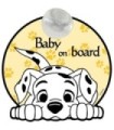 Semn de avertizare Baby on Board 101 Dalmatieni Disney CZ10458