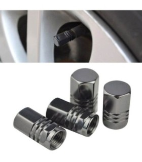Set Capacele Auto Pentru Ventil Hexagon Negru 4 Buc