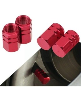 Set Capacele Auto Pentru Ventil Hexagon Rosu 4 Buc