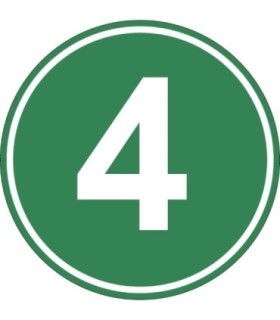 Eticheta – Autocolant Cifra 4 – Autocolant Camion Euro 4 – Diamentru 22 Cm