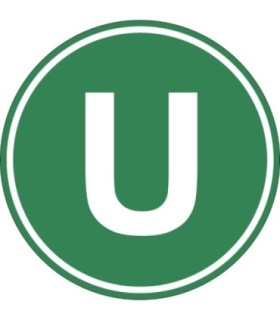 Eticheta – Autocolant Litera U – Autocolant Camion Litera U – Diamentru 22 Cm