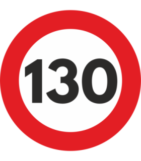 Autocolant Sticker Limita Viteza Reflectorizant - 130km/h