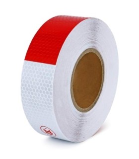 Banda Reflectorizanta Adeziva Tip Fagure - Alb-rosu (rola 5cm X 25m)