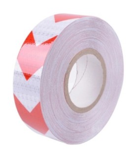 Banda Reflectorizanta Adeziva Tip Fagure - Sageata Rosu-alb (rola 5cm X 25m)