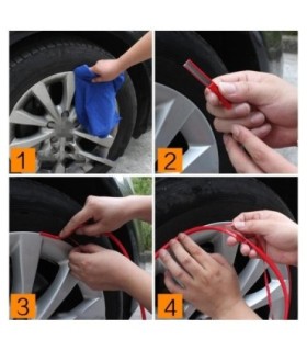 Inele De Protectie Si Decor Jante – Adezive – Din Plastic Flexibil - Portocaliu