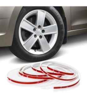 Inele De Protectie Si Decor Jante – Adezive – Din Plastic Flexibil - Alb