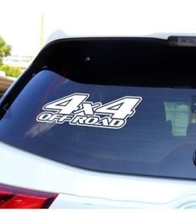Sticker Autoadeziv Pentru Vehicule Off Road – Model 4x4 Off Road – Dimensiune 29 X 11 Cm – Culoare Alba