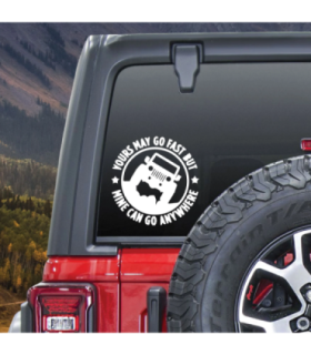 Sticker Autoadeziv Pentru Vehicule Off Road – Model You Can Go Fast – Dimensiune 30 X 30 Cm – Culoare Alba