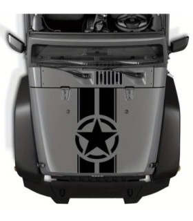 Sticker Autoadeziv Pentru Vehicule Off Road – Model Army Star – Dimensiune 90 X 43 Cm – Culoare Neagra