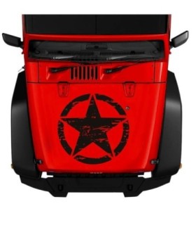 Sticker Autoadeziv Pentru Vehicule Off Road – Model Rusted Army Star – Dimensiune 50 X 50 Cm – Culoare Neagra
