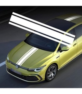 Sticker Autoadeziv Tuning – Model Triple Stripes – Dimensiune 125 X 22 Cm – Culoare Alba