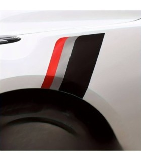Sticker Autoadeziv Tuning – Model Racing Flag – Dimensiune 30 X 24 X 17 Cm – Culoare Negru/argintiu/rosu