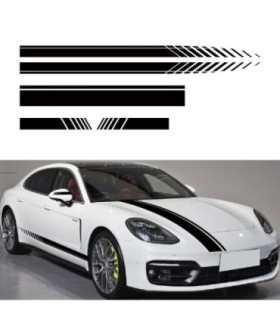 Set 5 Stickere Autoadezive Tuning – Model Racing Stripes V1 – Dimensiune 190 Cm – Culoare Neagra