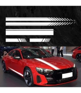 Set 5 Stickere Autoadezive Tuning – Model Racing Stripes V1 – Dimensiune 190 Cm – Culoare Alba