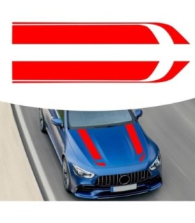 Set 2 Stickere Autoadezive Tuning – Model Hood Stripes V1 – Dimensiune 85 X 12 Cm – Culoare Rosie