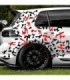 Set 2 Stickere Autoadezive Tuning In Doua Culori – Model Paint Stains – Dimensiune 97 X 47 Cm – Culoare Negru Rosu