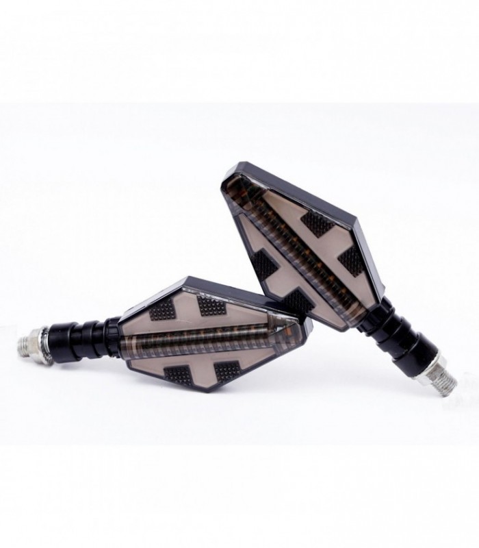 Set 2 Lampi Semnalizare Moto – Model Cross – Cu 2 Functii – Pozitie Si Semnalizare – Tensiune 12v