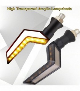 Set 2 Lampi Semnalizare Moto – Model Bumerang – Cu 2 Functii – Pozitie Si Semnalizare – Tensiune 12v