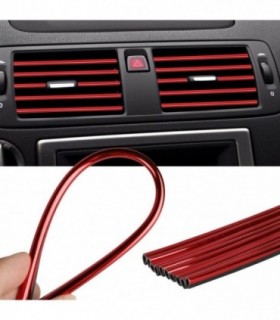 Rola Ornament Auto De Tip U Pentru Muchii Sau Grila Ventilatie – 15m Liniari – Culoare Rosie
